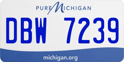 MI license plate DBW7239
