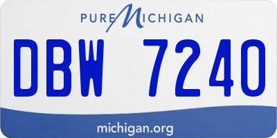 MI license plate DBW7240