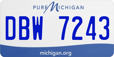 MI license plate DBW7243
