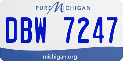MI license plate DBW7247