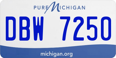 MI license plate DBW7250