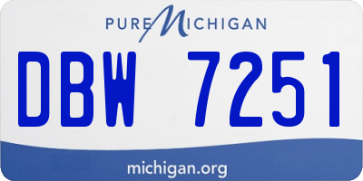 MI license plate DBW7251