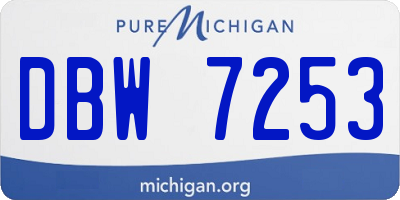 MI license plate DBW7253
