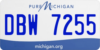 MI license plate DBW7255