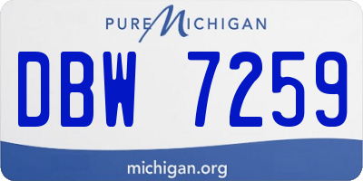 MI license plate DBW7259
