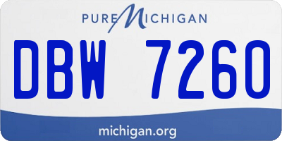 MI license plate DBW7260