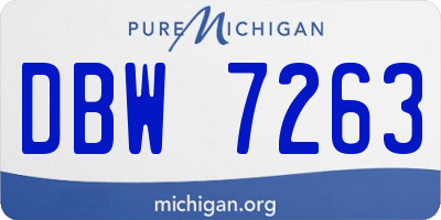MI license plate DBW7263