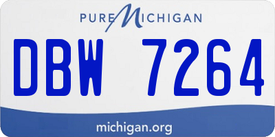 MI license plate DBW7264