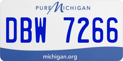 MI license plate DBW7266
