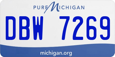 MI license plate DBW7269