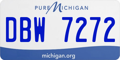 MI license plate DBW7272