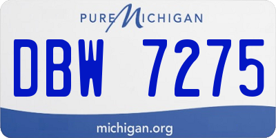 MI license plate DBW7275