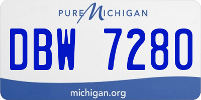 MI license plate DBW7280