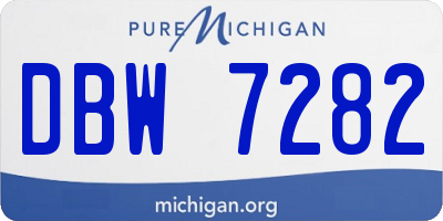 MI license plate DBW7282
