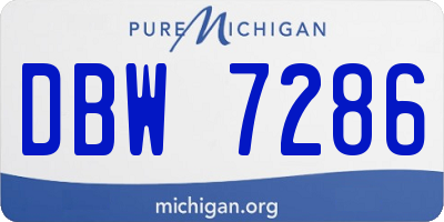 MI license plate DBW7286