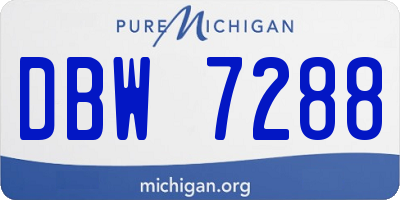 MI license plate DBW7288