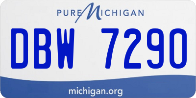MI license plate DBW7290