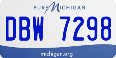MI license plate DBW7298
