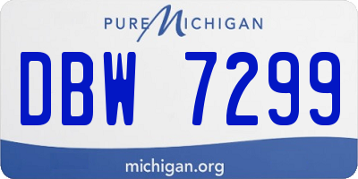 MI license plate DBW7299