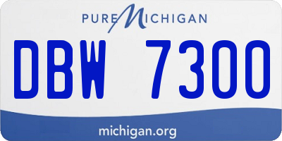 MI license plate DBW7300