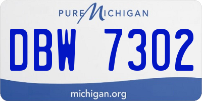 MI license plate DBW7302