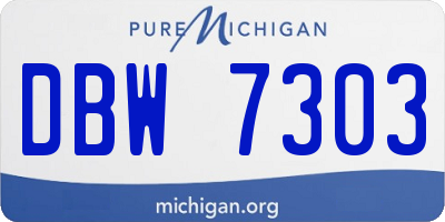 MI license plate DBW7303
