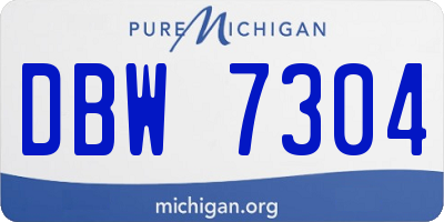 MI license plate DBW7304