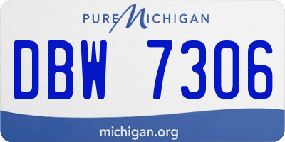 MI license plate DBW7306