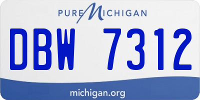 MI license plate DBW7312