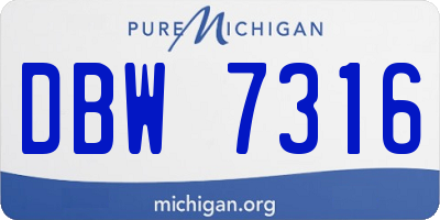 MI license plate DBW7316
