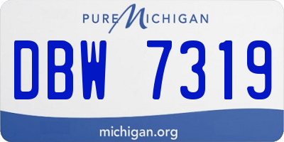 MI license plate DBW7319