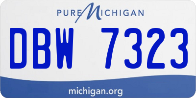 MI license plate DBW7323