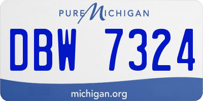 MI license plate DBW7324