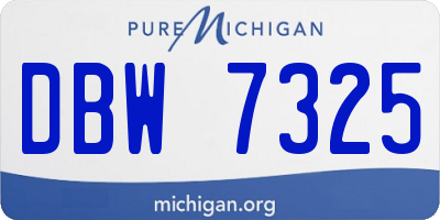 MI license plate DBW7325