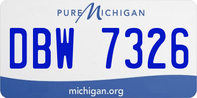 MI license plate DBW7326