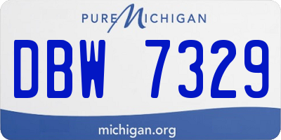 MI license plate DBW7329