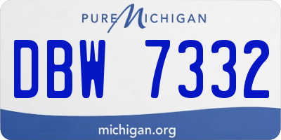 MI license plate DBW7332