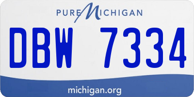 MI license plate DBW7334