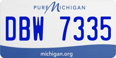 MI license plate DBW7335