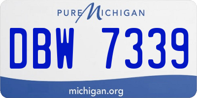 MI license plate DBW7339