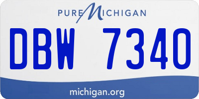 MI license plate DBW7340