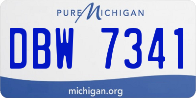 MI license plate DBW7341