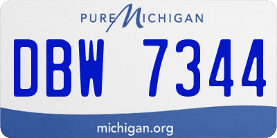 MI license plate DBW7344