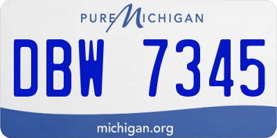MI license plate DBW7345