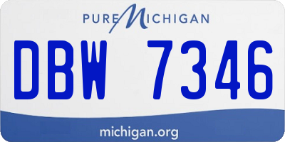 MI license plate DBW7346