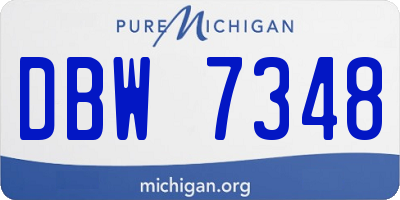 MI license plate DBW7348