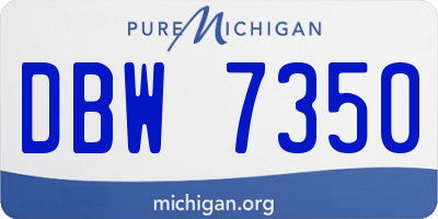 MI license plate DBW7350
