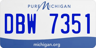 MI license plate DBW7351