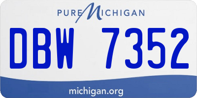 MI license plate DBW7352