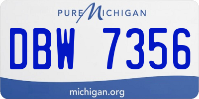 MI license plate DBW7356